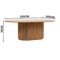 Arvin 220cm Ovan Dining Table Natural