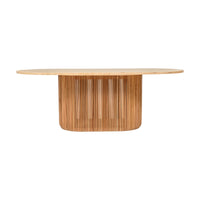 Arvin 220cm Ovan Dining Table Natural