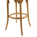 Aster Round Bar Stools Dining Stool Chair Solid Birch Timber Rattan Seat - Oak