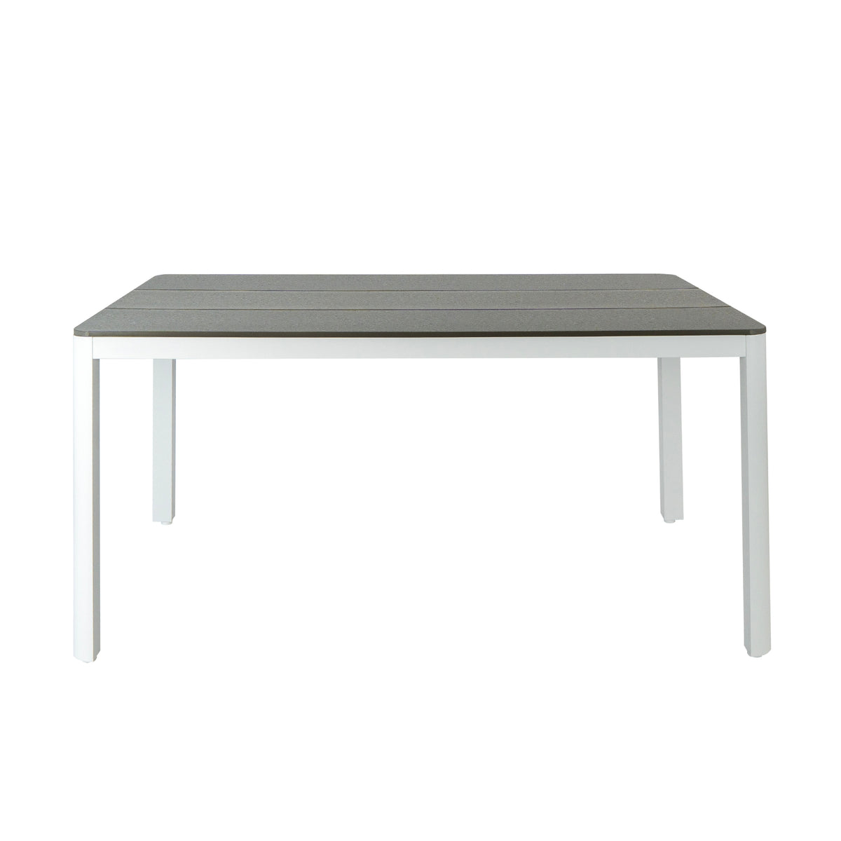 Astro 160cm Outdoor Dining Table Polystone Top Aluminium Frame White