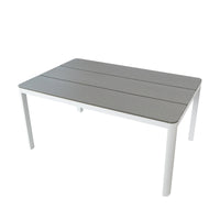 Astro 160cm Outdoor Dining Table Polystone Top Aluminium Frame White