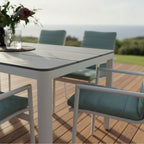 Astro 2pc Set Outdoor Dining Chair Aluminium Frame Textilene Seat White Green