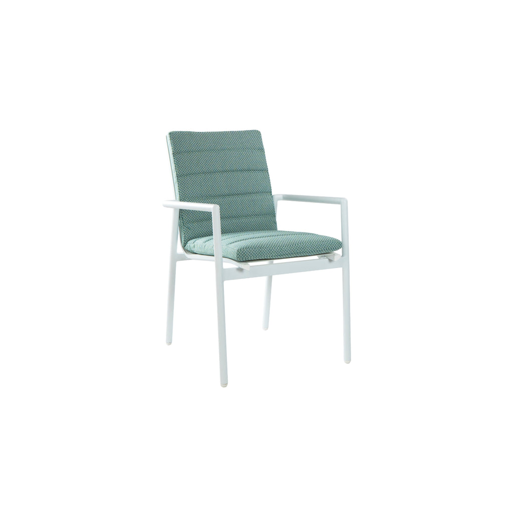 Astro 2pc Set Outdoor Dining Chair Aluminium Frame Textilene Seat White Green