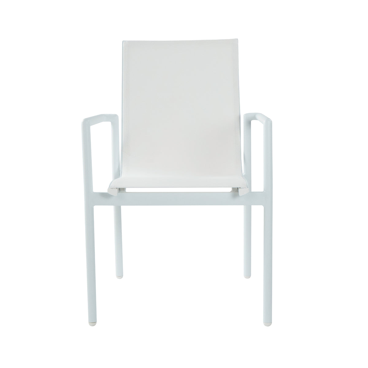 Astro 2pc Set Outdoor Dining Chair Aluminium Frame Textilene Seat White Green
