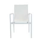 Astro 2pc Set Outdoor Dining Chair Aluminium Frame Textilene Seat White Green