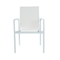 Astro 2pc Set Outdoor Dining Chair Aluminium Frame Textilene Seat White Green