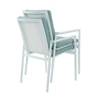 Astro 2pc Set Outdoor Dining Chair Aluminium Frame Textilene Seat White Green