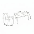 Astro 2pc Set Outdoor Dining Chair Aluminium Frame Textilene Seat White Green