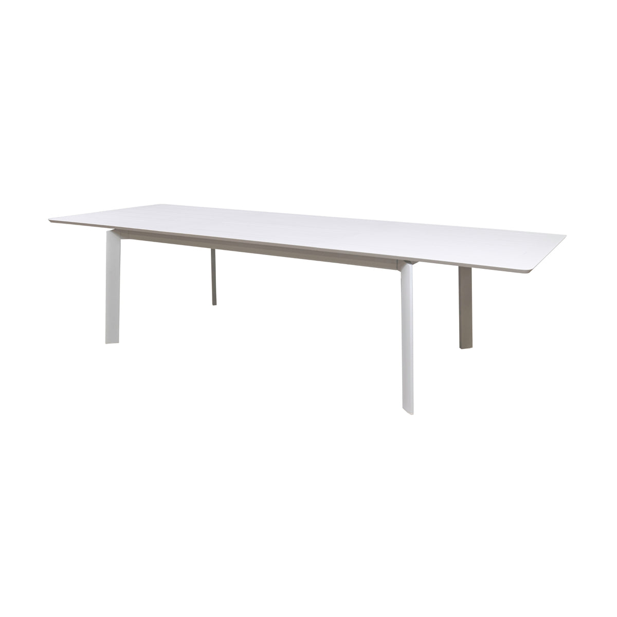 Ataman 11pc Set Outdoor Dining 200-300cm Extension Aluminium Table 10 Chair White