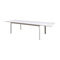 Ataman 11pc Set Outdoor Dining 200-300cm Extension Aluminium Table 10 Chair White