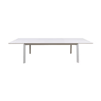 Ataman 11pc Set Outdoor Dining 200-300cm Extension Aluminium Table 10 Chair White