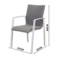 Ataman 11pc Set Outdoor Dining 200-300cm Extension Aluminium Table 10 Chair White