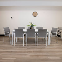 Ataman 200-300cm Extension Aluminium Outdoor Dining Table White