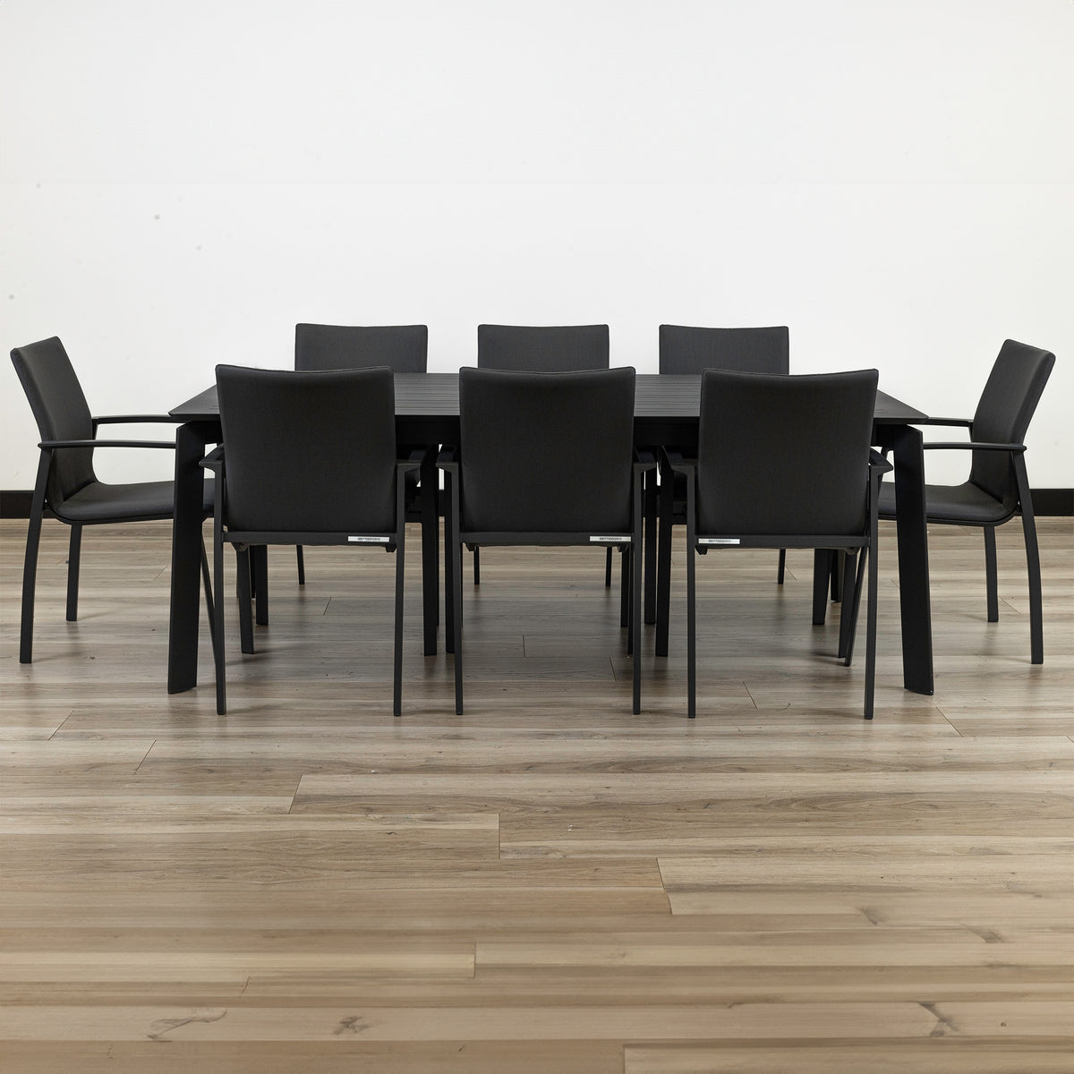 Ataman 2pc Set Aluminium Outdoor Dining Chair Dark Grey