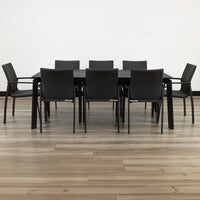 Ataman 2pc Set Aluminium Outdoor Dining Chair Dark Grey