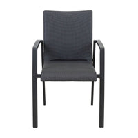 Ataman 2pc Set Aluminium Outdoor Dining Chair Dark Grey