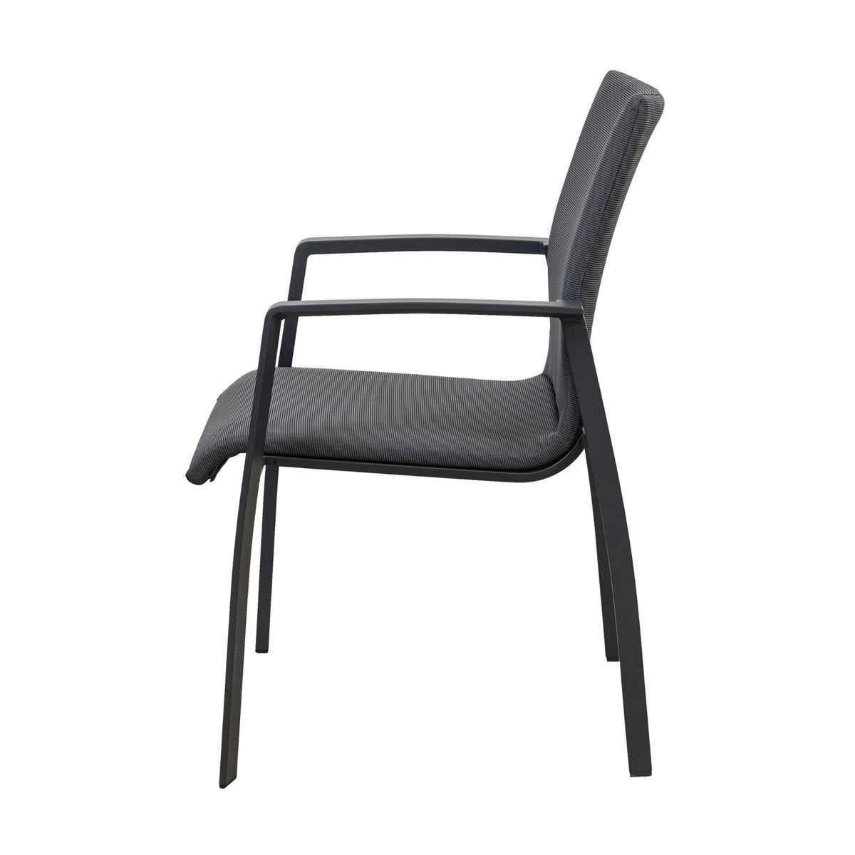 Ataman 2pc Set Aluminium Outdoor Dining Chair Dark Grey