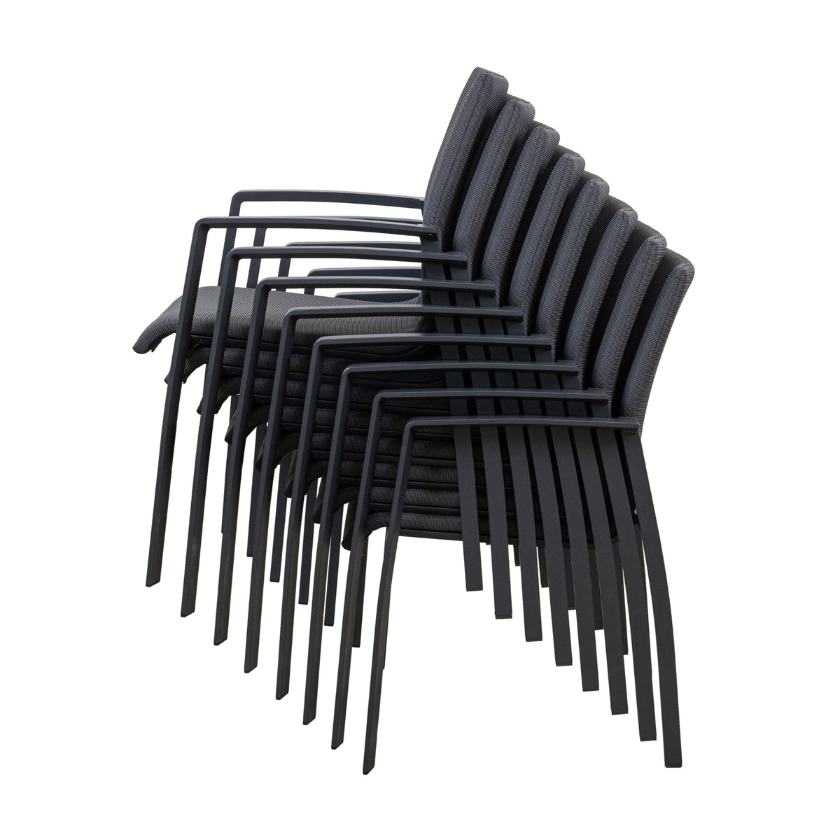 Ataman 2pc Set Aluminium Outdoor Dining Chair Dark Grey