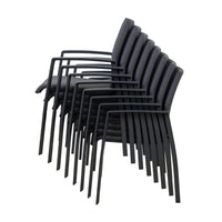 Ataman 2pc Set Aluminium Outdoor Dining Chair Dark Grey