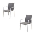 Ataman 2pc Set Aluminium Outdoor Dining Chair White
