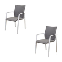 Ataman 2pc Set Aluminium Outdoor Dining Chair White
