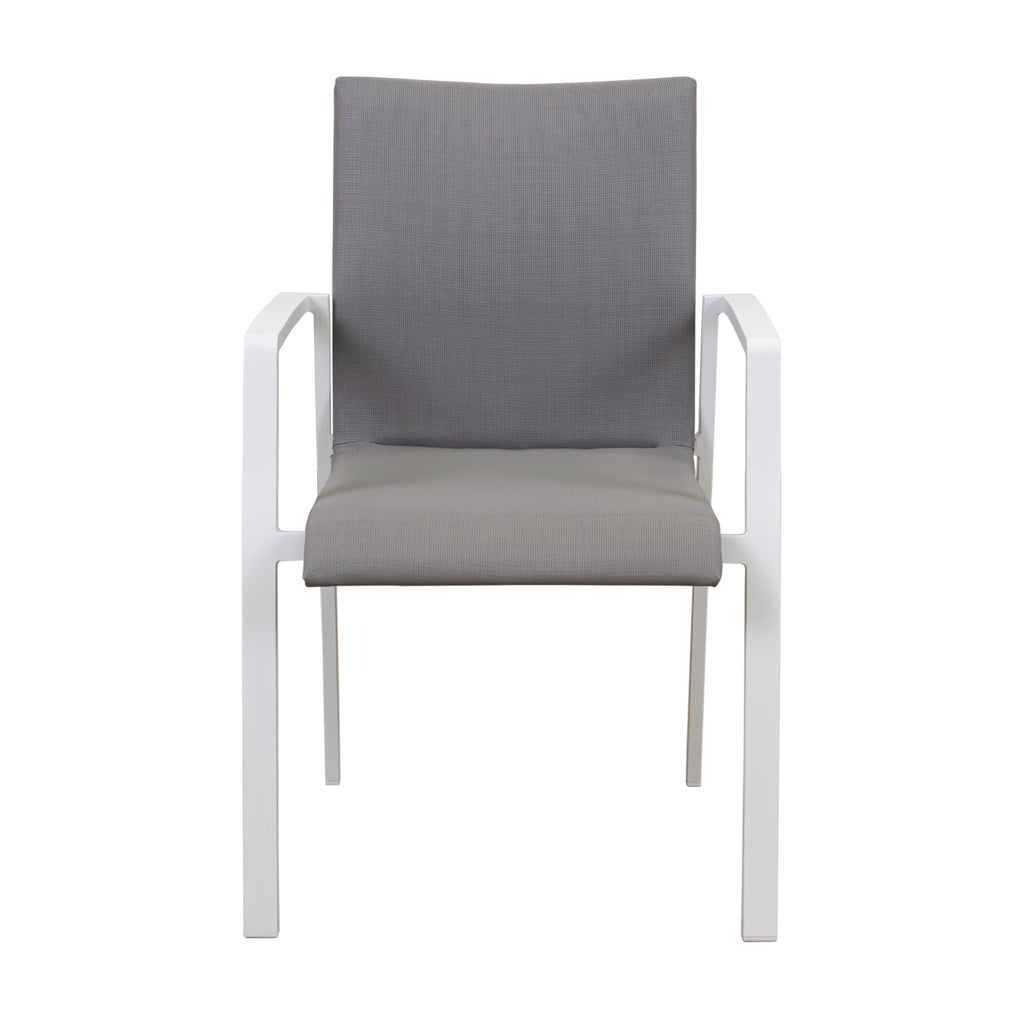 Ataman 2pc Set Aluminium Outdoor Dining Chair White