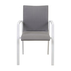 Ataman 2pc Set Aluminium Outdoor Dining Chair White