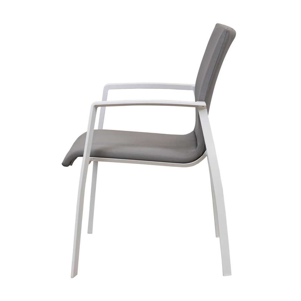 Ataman 2pc Set Aluminium Outdoor Dining Chair White
