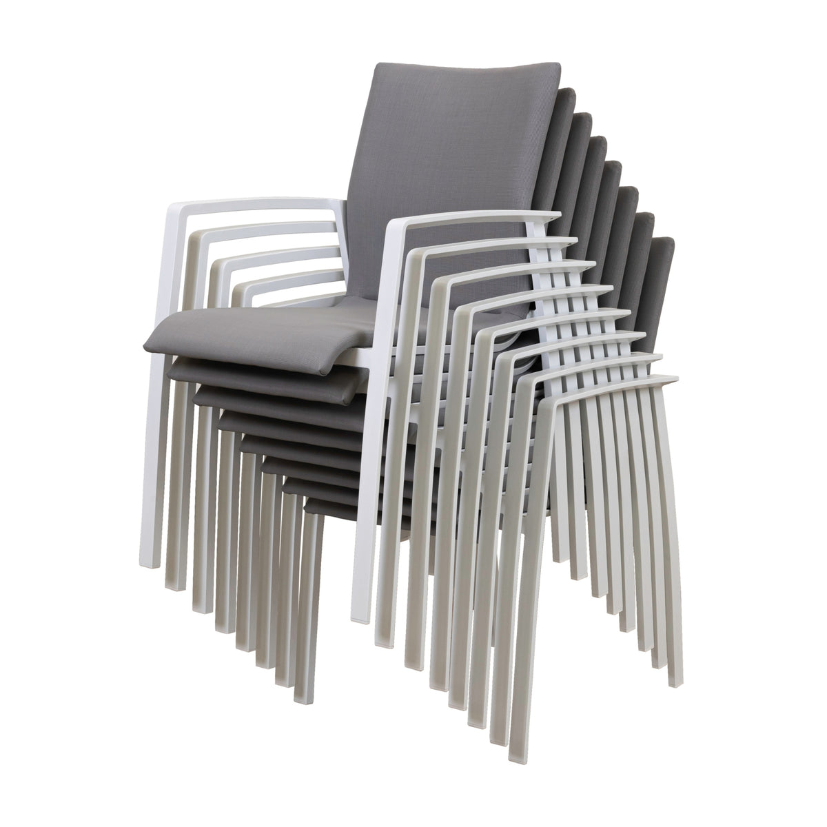 Ataman 2pc Set Aluminium Outdoor Dining Chair White