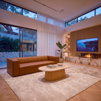 Atlantis 4 Seater Sofa Tan, styled in a living room, wide view