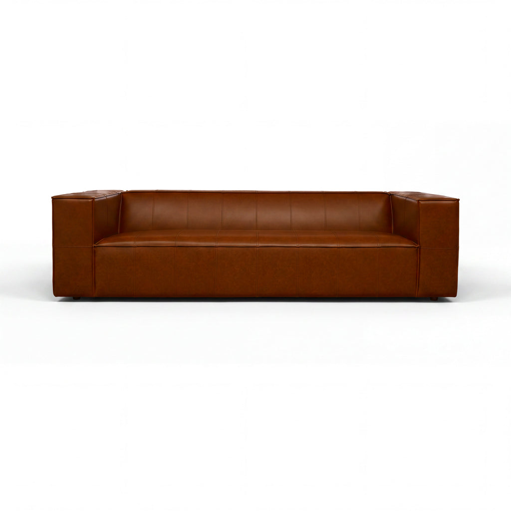 Atlantis 4 Seater Sofa Tan, front view on a white background