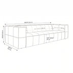 Atlantis 4 Seater Sofa Tan — dimensions diagram