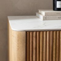 Avila 150cm Flute Buffet Table Ceramic Stone Top Natural