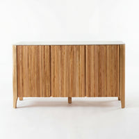 Avila 150cm Flute Buffet Table Ceramic Stone Top Natural