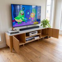 Avila 200cm Flute ETU Entertainment TV Unit Ceramic Stone Top Natural