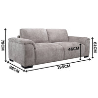 Avon 2+3 Seater Fabric Sofa Driftwood Grey
