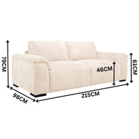 Avon 2+3 Seater Fabric Sofa Sand Beige