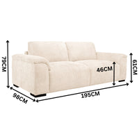 Avon 2+3 Seater Fabric Sofa Sand Beige