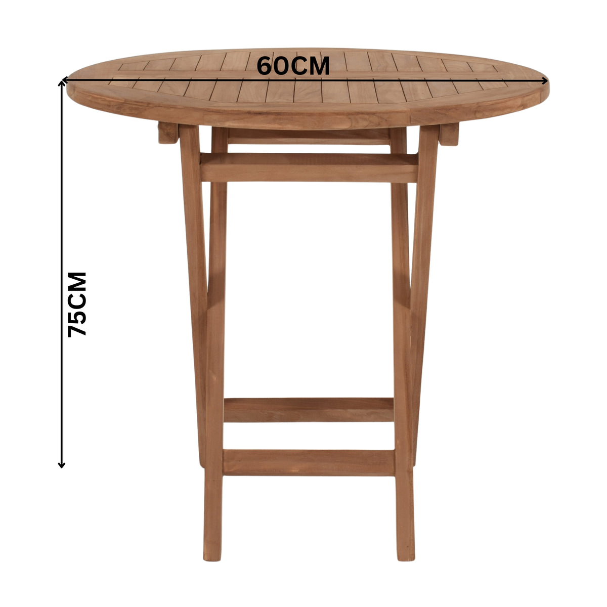 Bali 3pc 60cm Round Outdoor Teak Timber Dining Table Chair Set