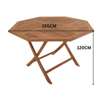 Bali 7pc 120cm Round Outdoor Teak Timber Dining Table Chair Set