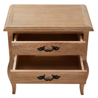 Bali Bedside Table 2 Drawers Storage Cabinet Shelf Side End Tables Oak