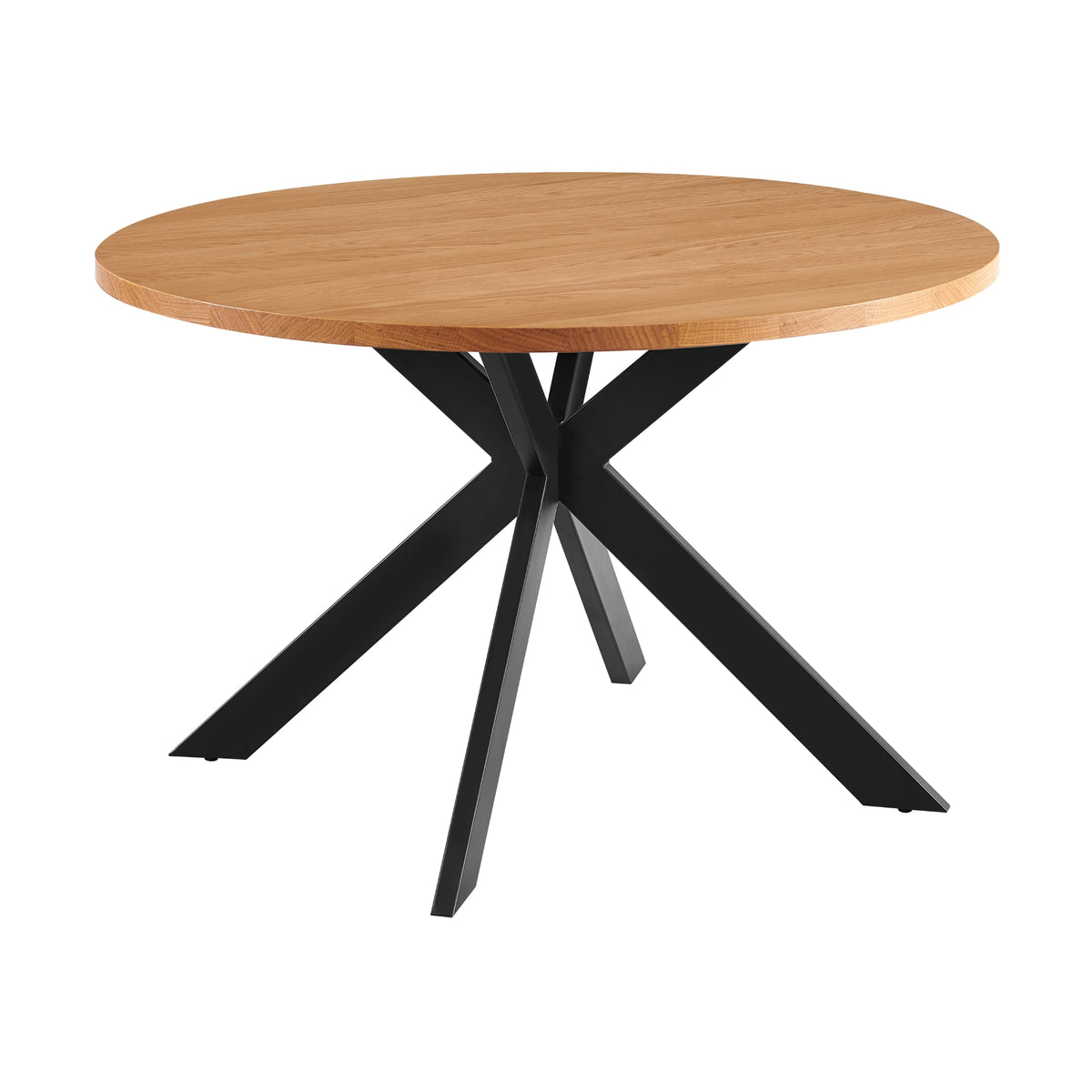 Barlo 5pc Dining Set 120cm Round Table 4 Beige Chair Natural
