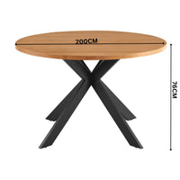 Barlo 5pc Dining Set 120cm Round Table 4 Grey Chair Natural