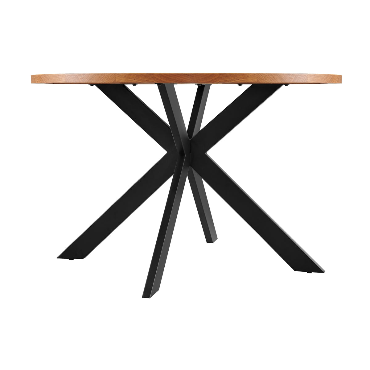 Barlo 5pc Dining Set 120cm Round Table 4 Grey Chair Natural