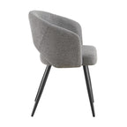 Barlo 5pc Dining Set 120cm Round Table 4 Grey Chair Natural