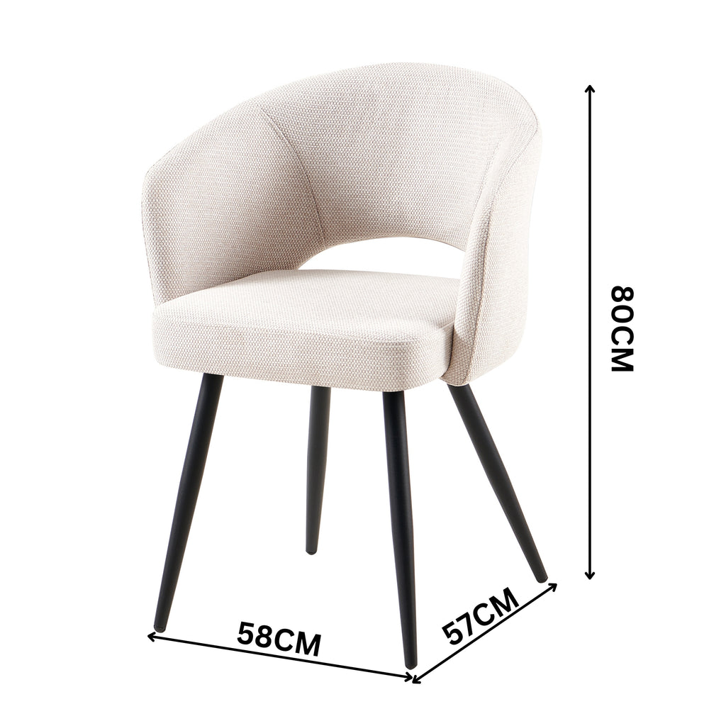 Barlo 7pc Dining Set 200cm Table 6 Beige Chair Natural