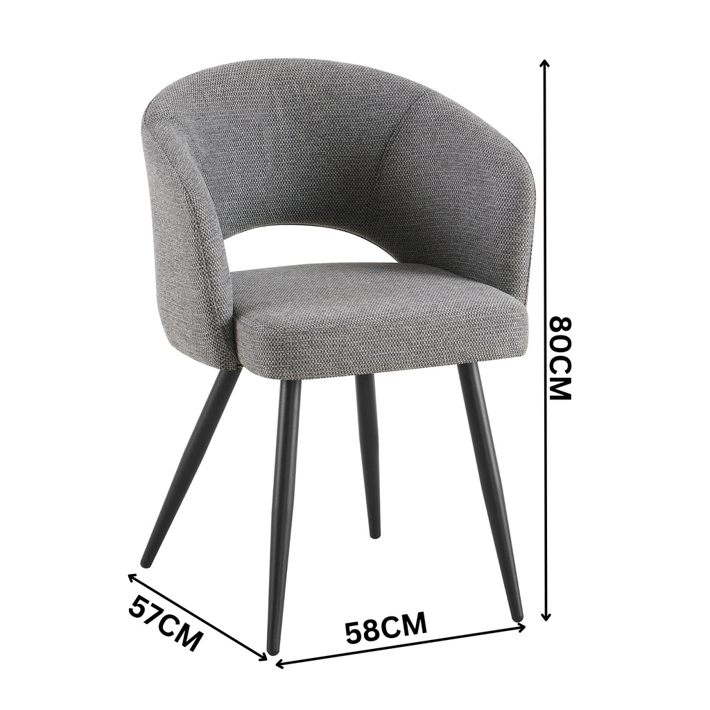 Barlo 7pc Dining Set 200cm Table 6 Grey Chair Natural