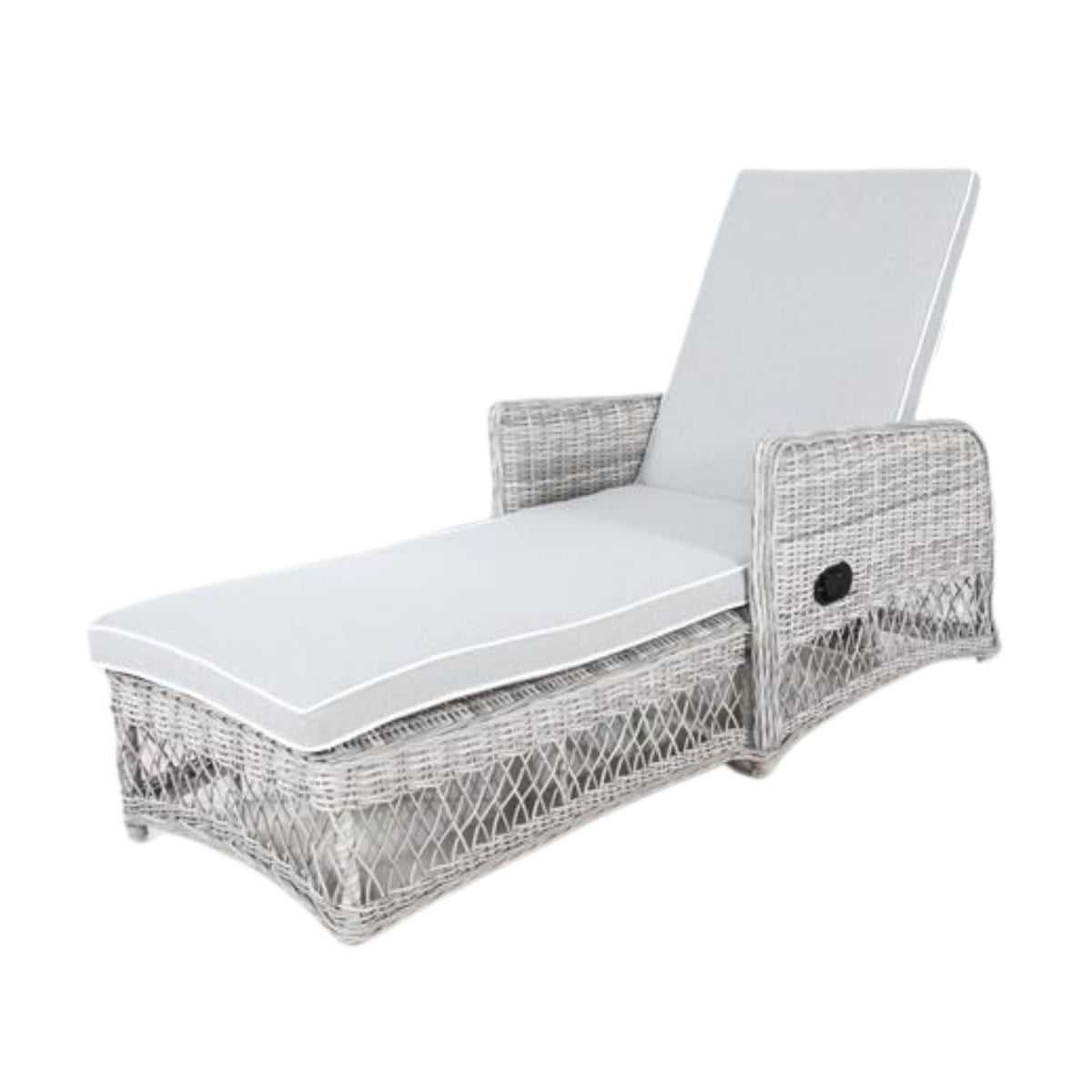 Bay Isle Outdoor Adjustable Long Reclining Sofa Chair Chaise Grey