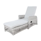 Bay Isle Outdoor Adjustable Long Reclining Sofa Chair Chaise Grey