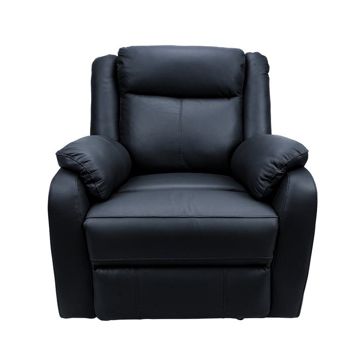 Bella Single Seater Leather Electric Recliner Sofa Lounge Black 